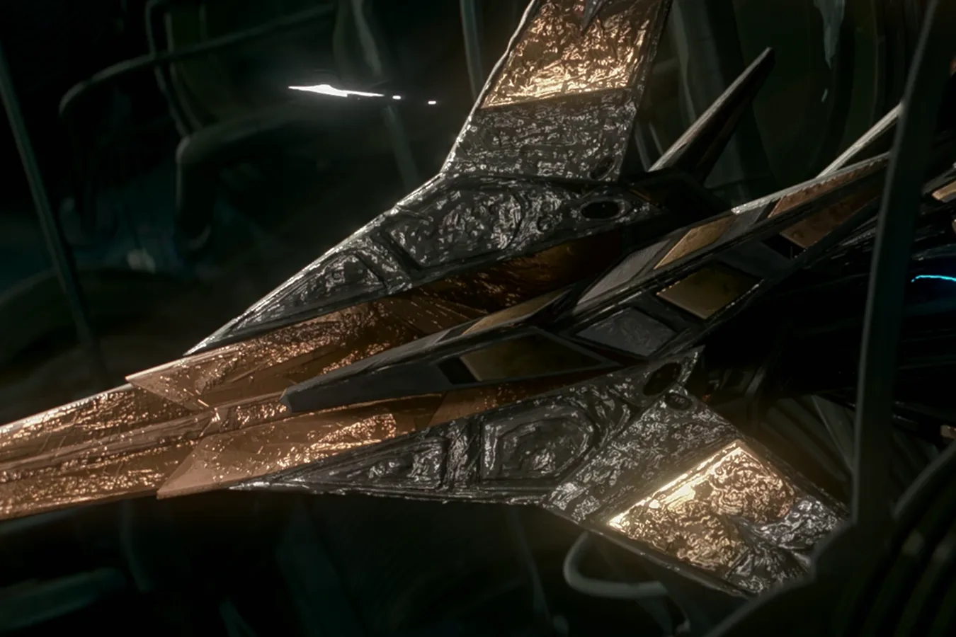 The tip of a Yautja ship harpoon from Predator: Killer Of Killers