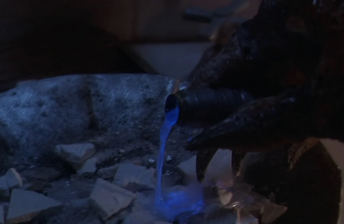The Blue solvent being used by the City Hunter Predator