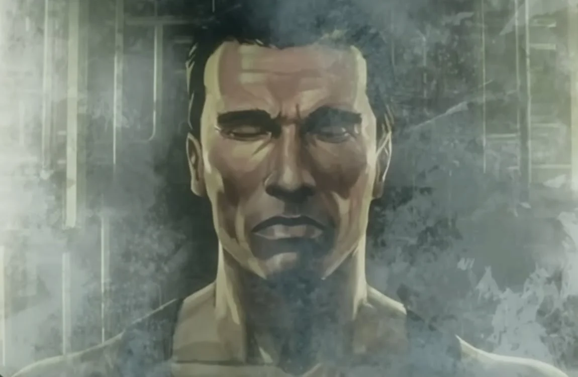 Dutch Schaefer in stasis at the end of Predator: Killer Of Killers