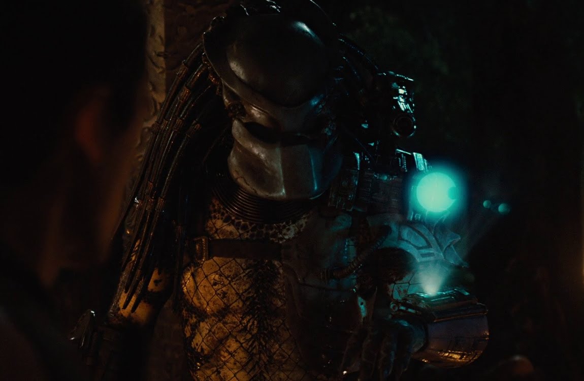 Predator hologram of a planet or moon projected above an alien console in Predators