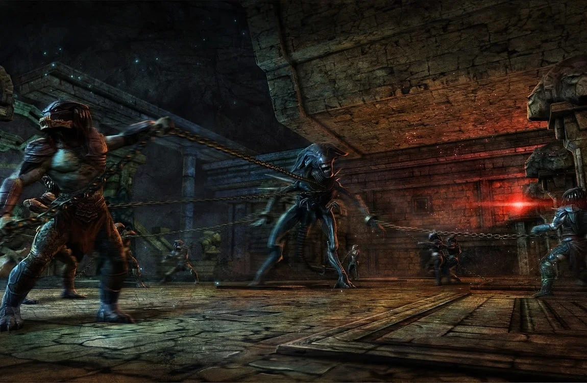 Super Predators capturing an Alien Queen on LV-412