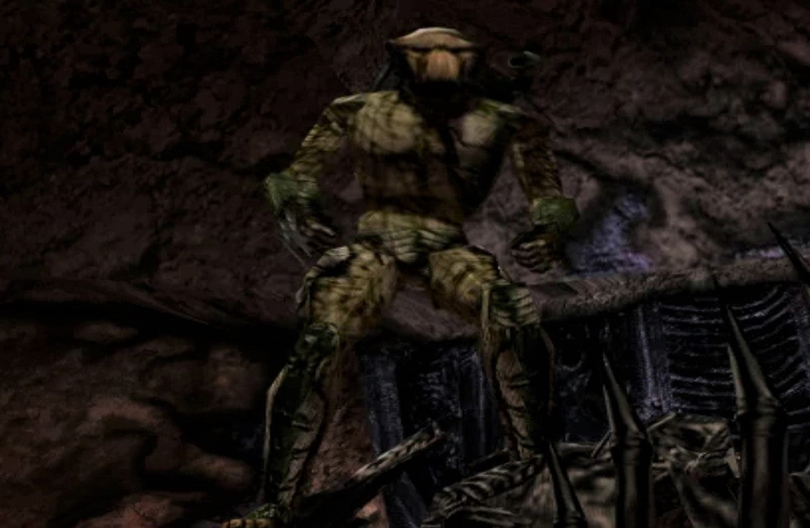 The ending cinematic of the Predator Campaign in Aliens vs. Predator 1999