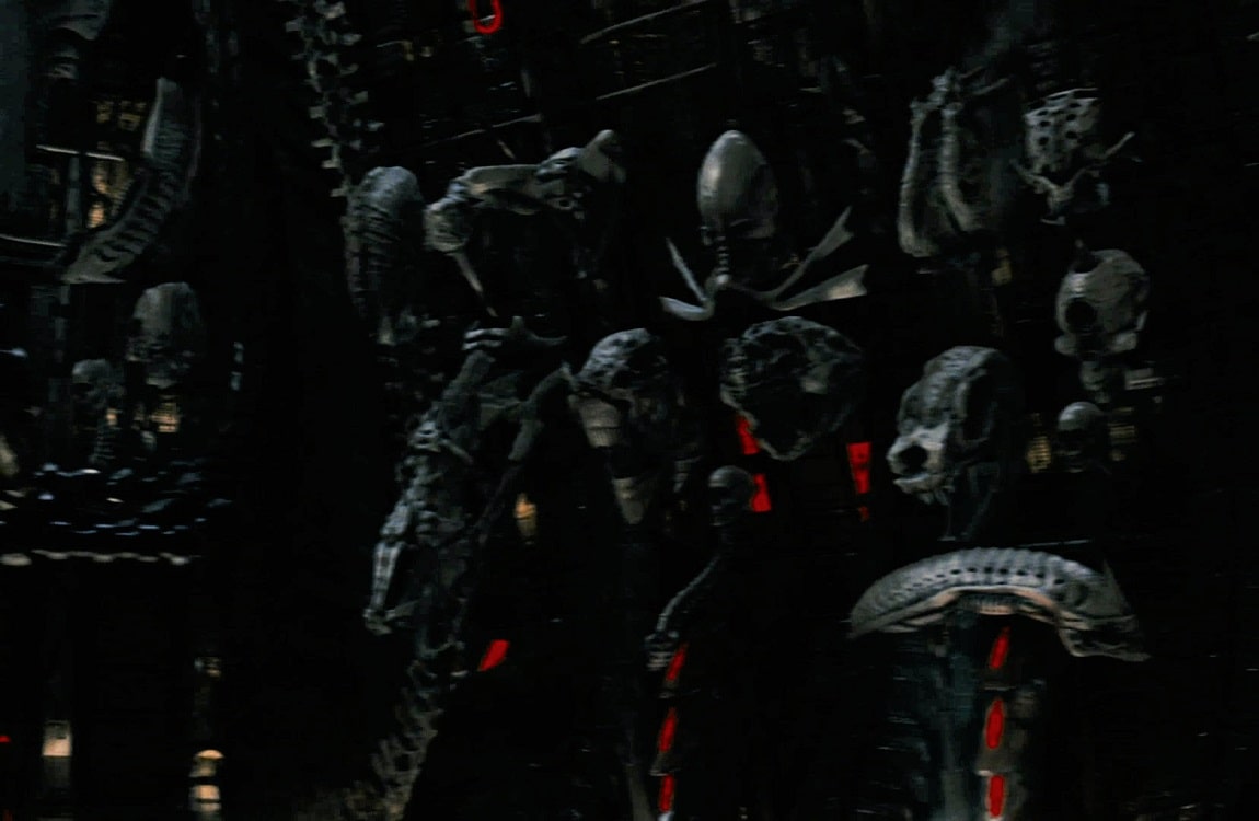 Space Jockey Head on a trophy wall in Aliens vs. Predator: Requiem