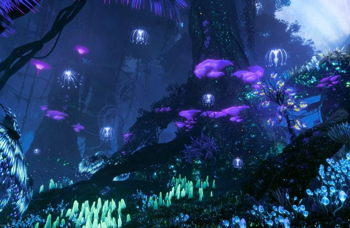 The Pandora jungle at night