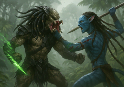 The Predator fights A Na'vi