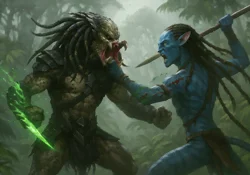 The Predator fights A Na'vi