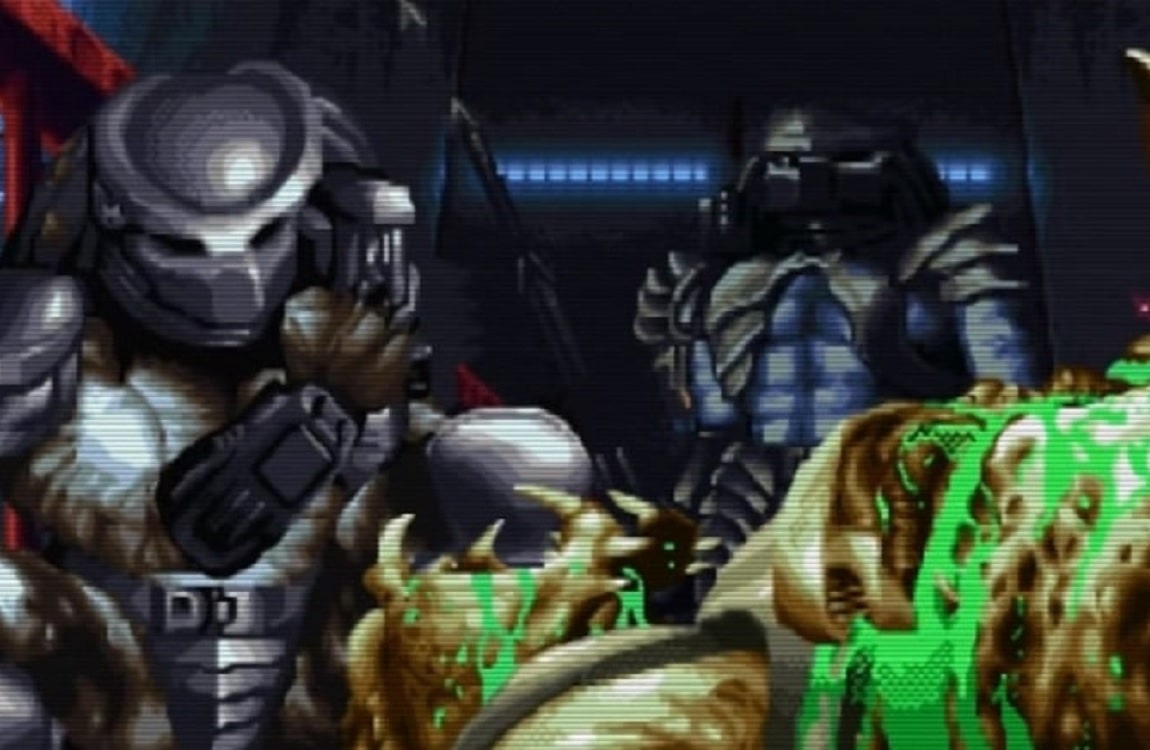 Warrior and Hunter vs. Mad Predator from AvP: Arcade