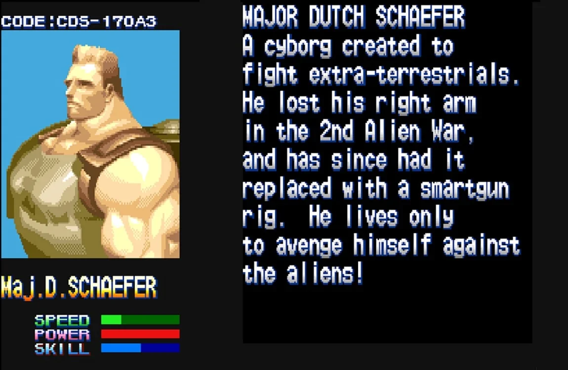 Cyborg Dutch Schaefer from AvP: Arcade