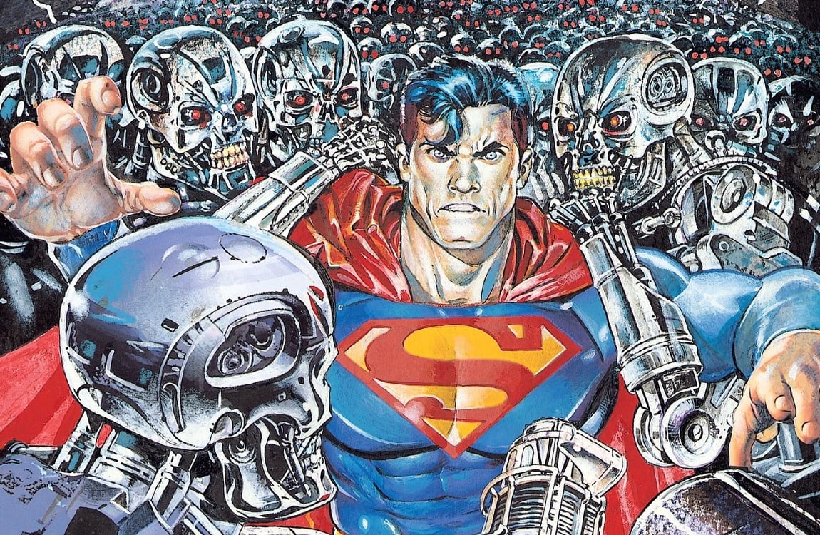 The cover of Superman vs. The Terminator: Death to the Future
