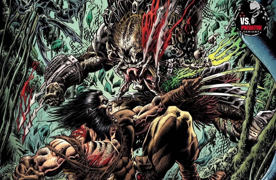 Wolverine vs. Predator crossover cover by Marvel
