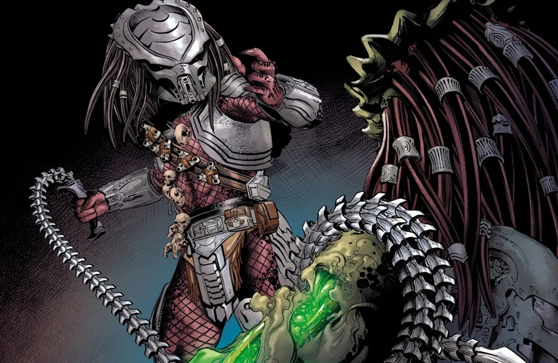 A limb amputation being performed by the Predator whip