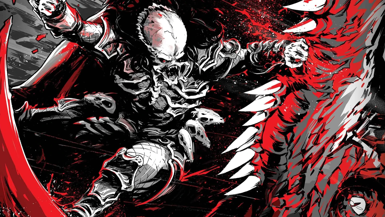 Predator hunting dinosaurs in Marvel's Black, White & Blood