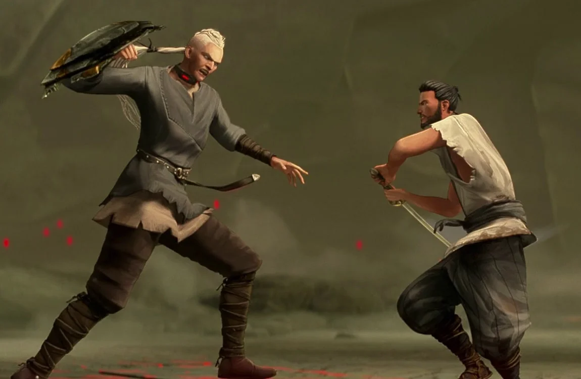 An arena fight between Ursa and Kenji