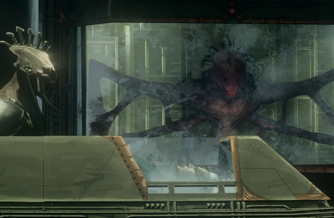An exotic Alien creature in stasis on Yautja Prime