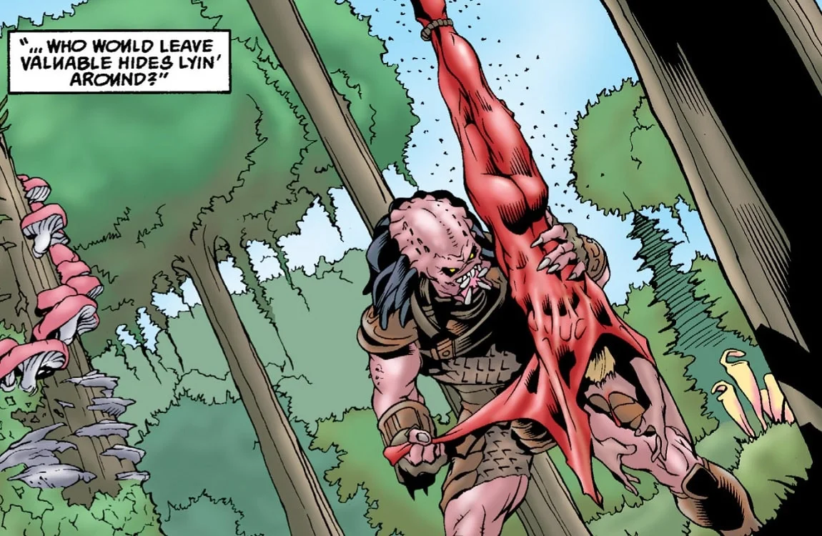 A Predator skinning its victims in progress