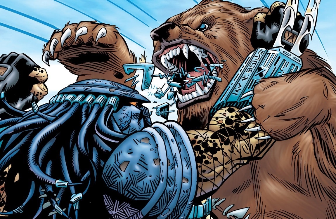 The Primal Predator fighting a mother grizzly bear