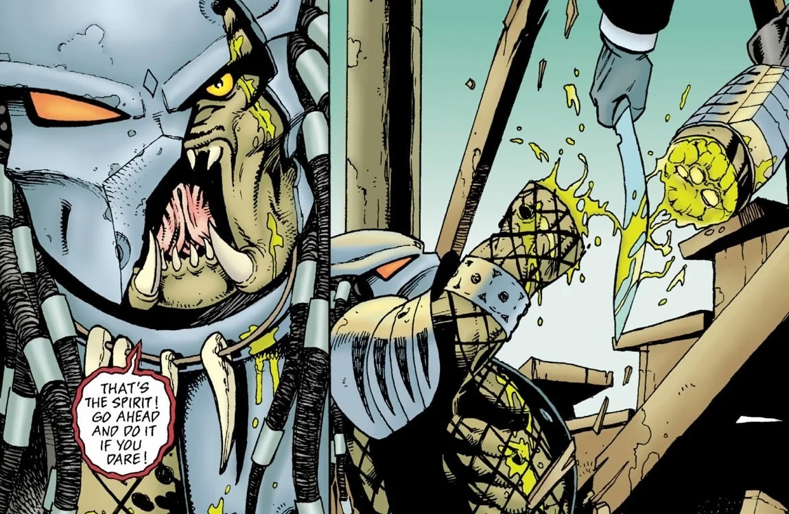 Spring-Heeled Jack being killed in Predator: Nemesis