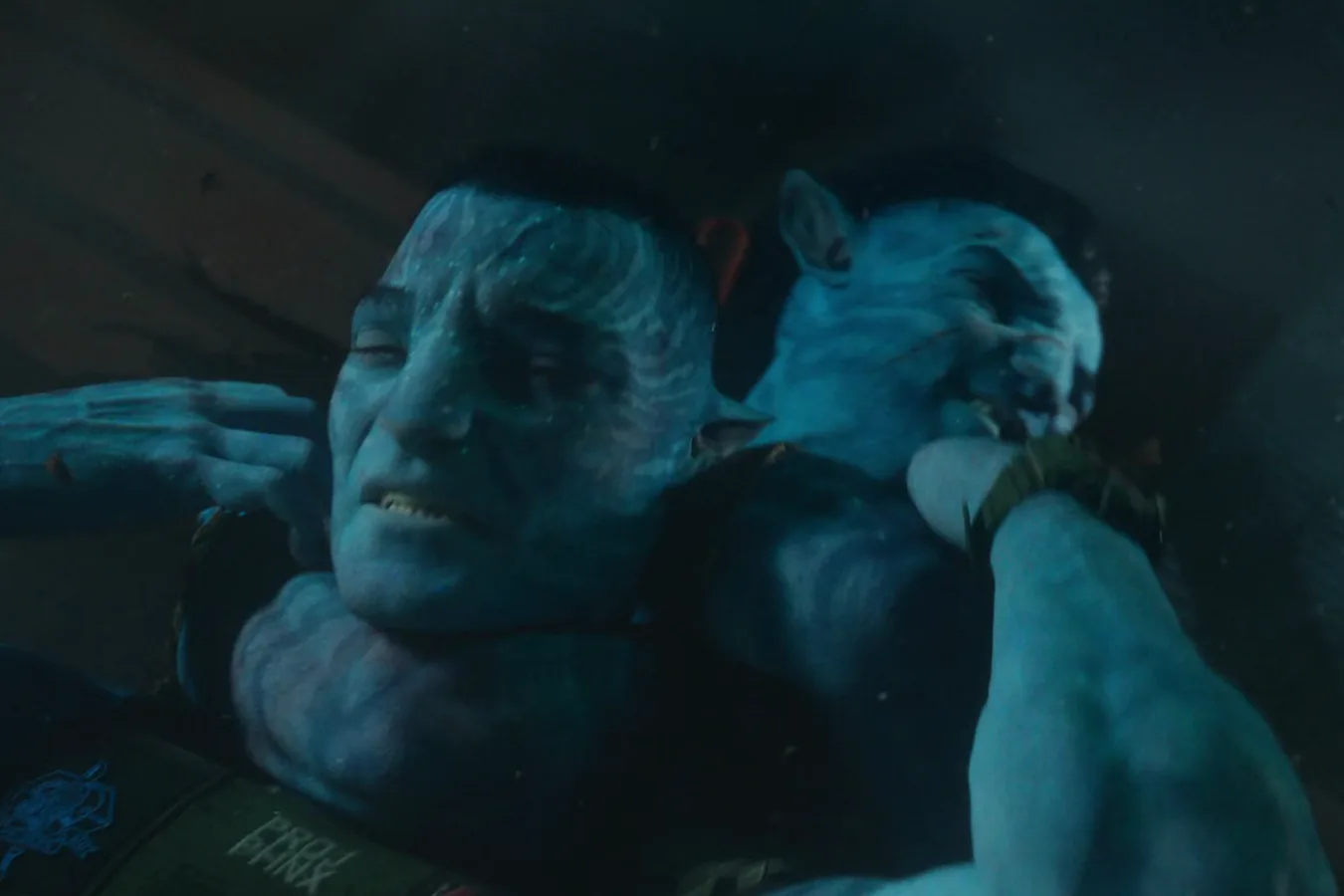 Recom Quaritch fighting Jake Sully underwater near the SeaDragon