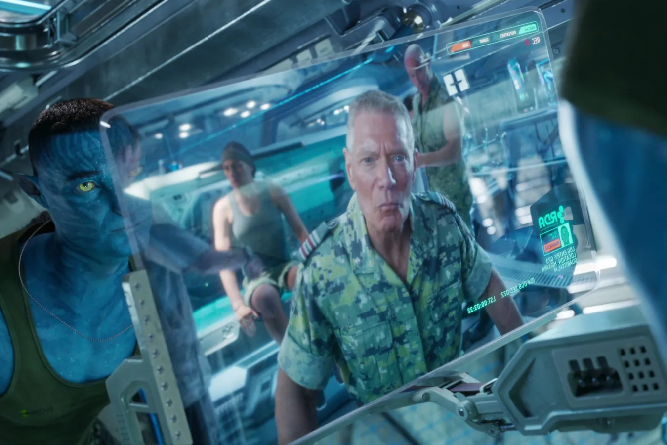 Recom Quaritch facing footage of the original human Colonel Quaritch
