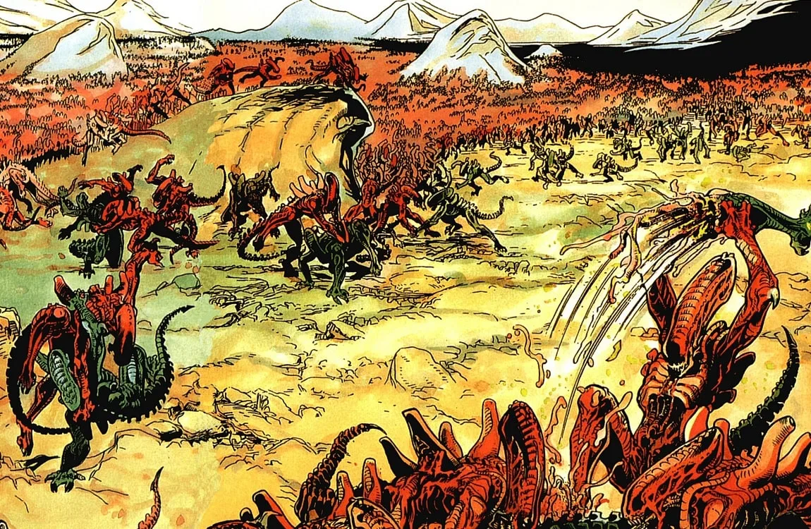 The war between the Red Hive and Black Hive on Xenomorph Prime