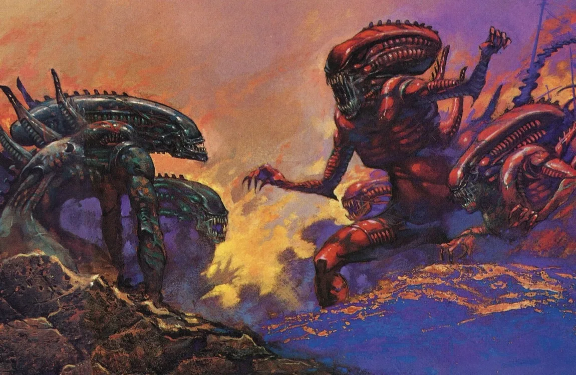 Red Xenomorphs serving the Red Queen