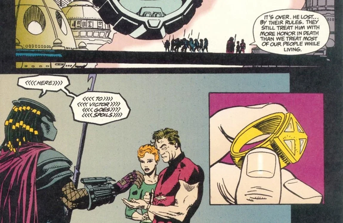 Magnus The Robot Fighter is approached by an Elder Predator