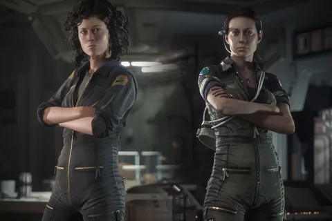 Ellen Ripley and Amanda Ripley standing together