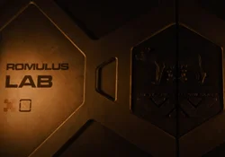 The brass doors of the Romulus lab
