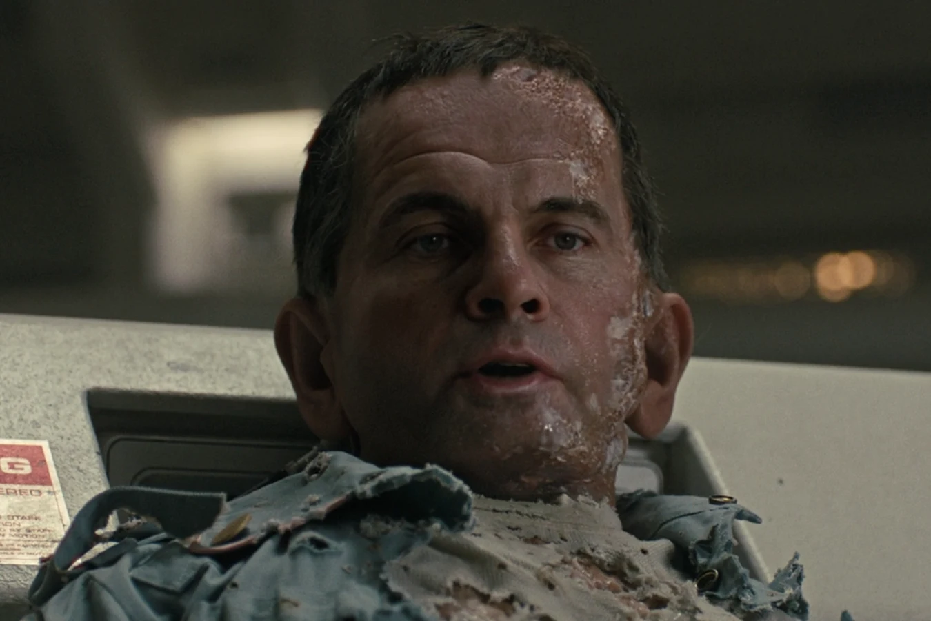 Rook's damaged face at the Renaissance console