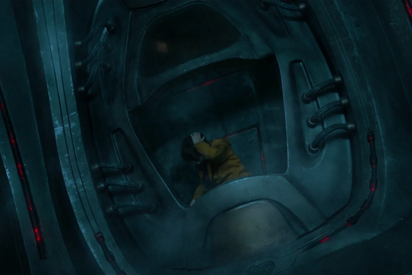 Rory McKenna inside the Upgrade Predator ship after being taken
