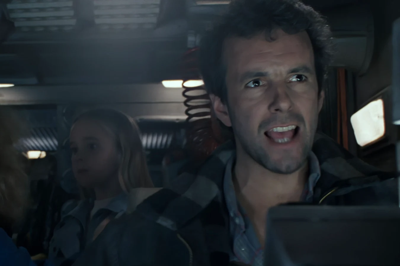 Russ Jorden driving the family tractor across LV-426 with Newt in the back seat in the Aliens Special Edition