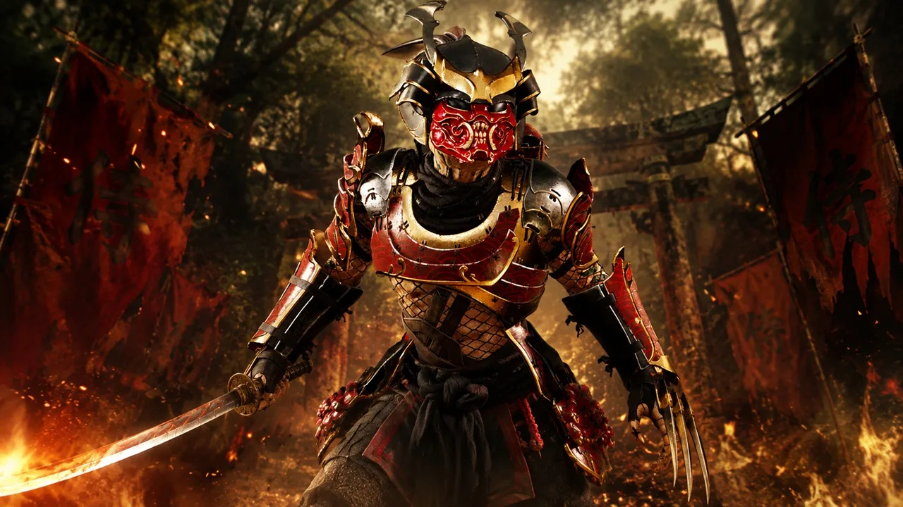Samurai Predator wearing Japanese-inspired armor