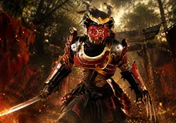 Samurai Predator wearing Japanese-inspired armor and holding a katana