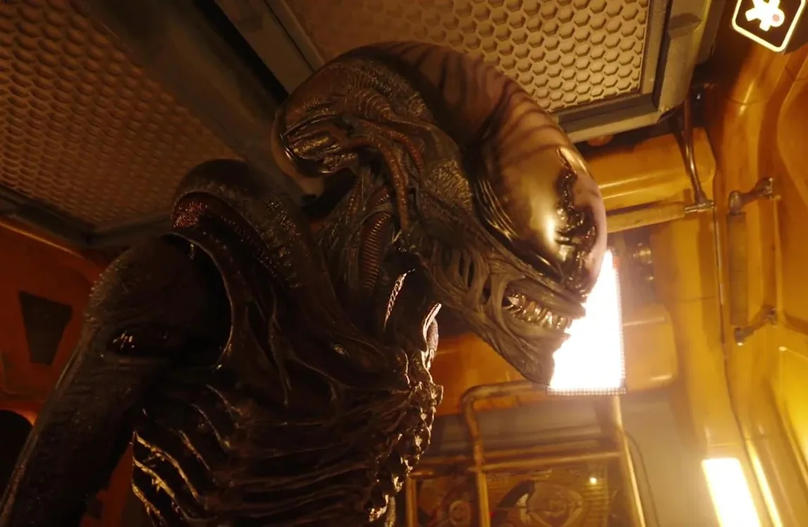 The practical suit used for the Scorched Xenomorph