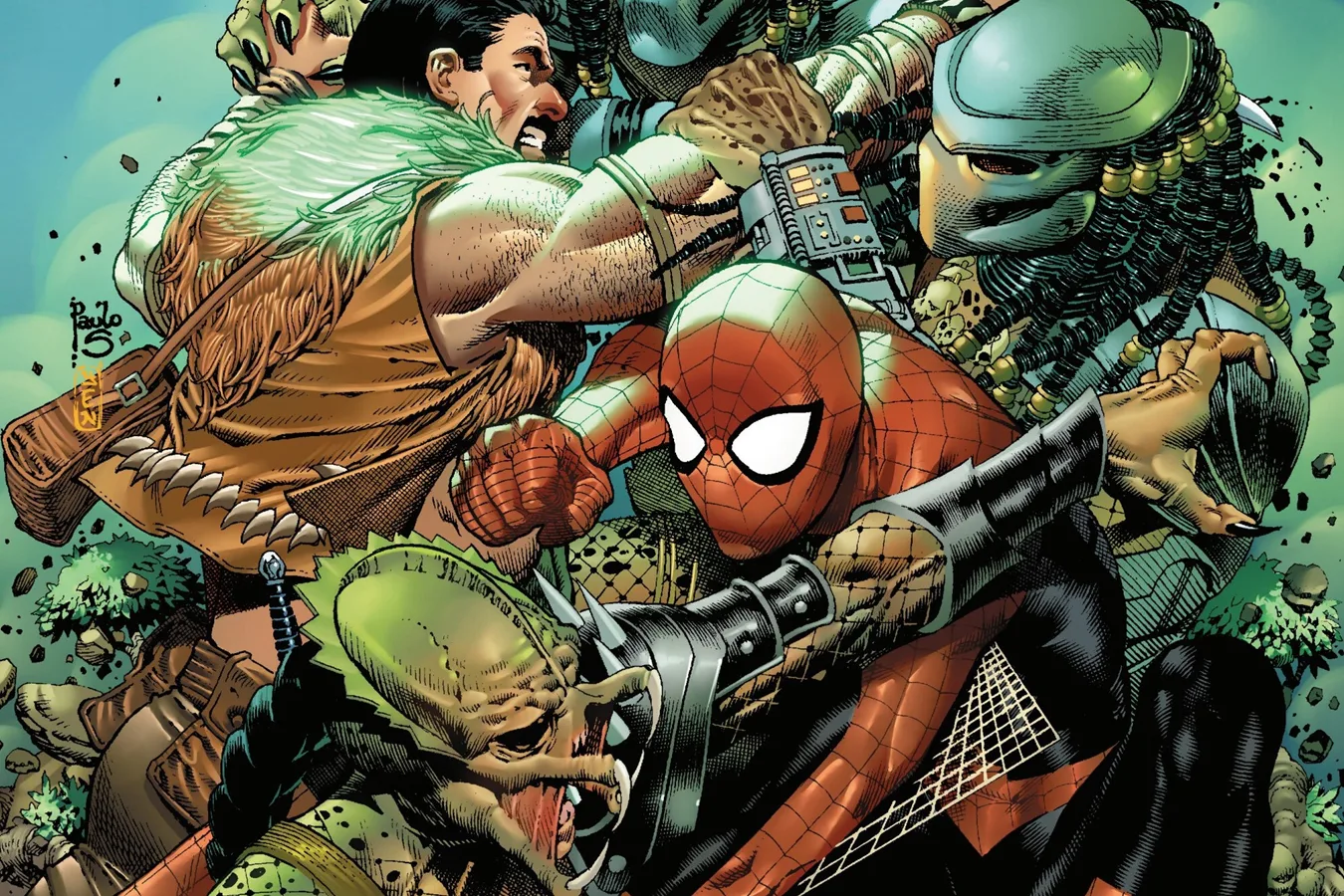 Skinner Predator fighting Kraven the Hunter