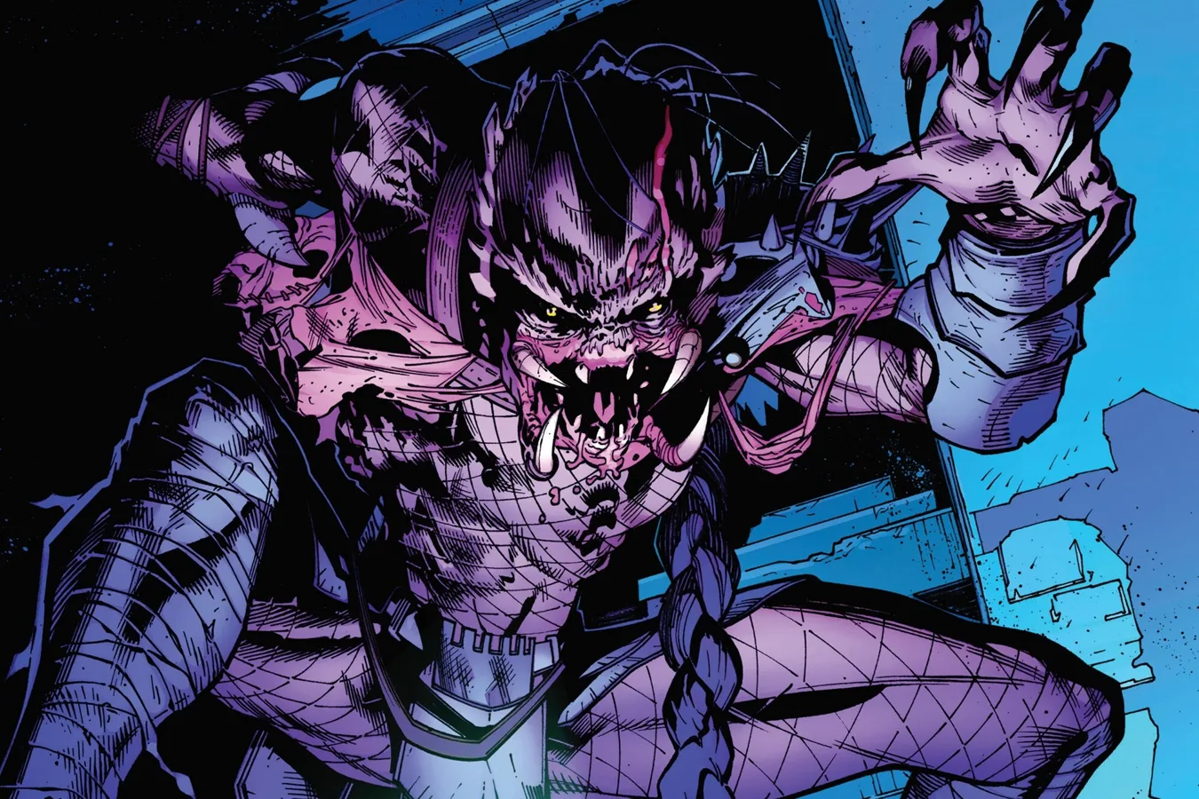 Skinner Predator's victims in Predator versus Spider-Man