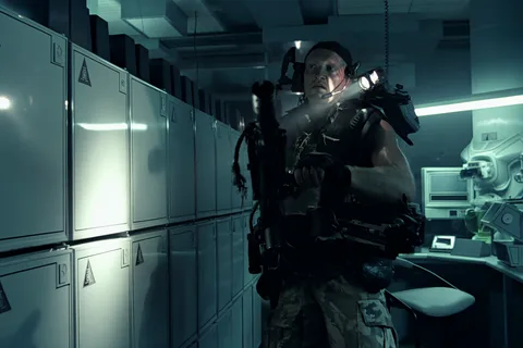 Drake with the M56 Smartgun in Aliens