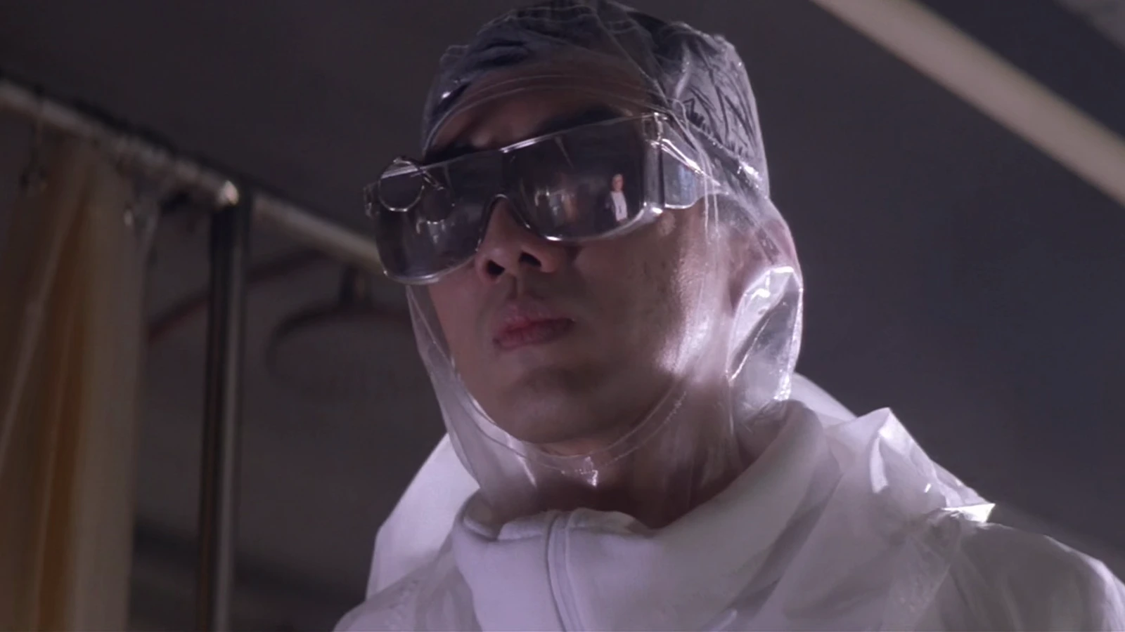 Sora Matsushita in a sealed plastic suit and dark goggles on Fury 161