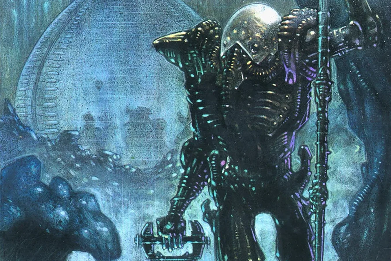 1994 Topps trading card art of the Space Jockey by John K. Snyder III