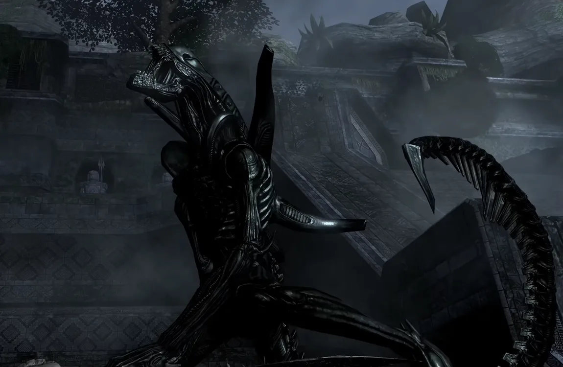 Specimen 6 screaming in Aliens vs. Predator