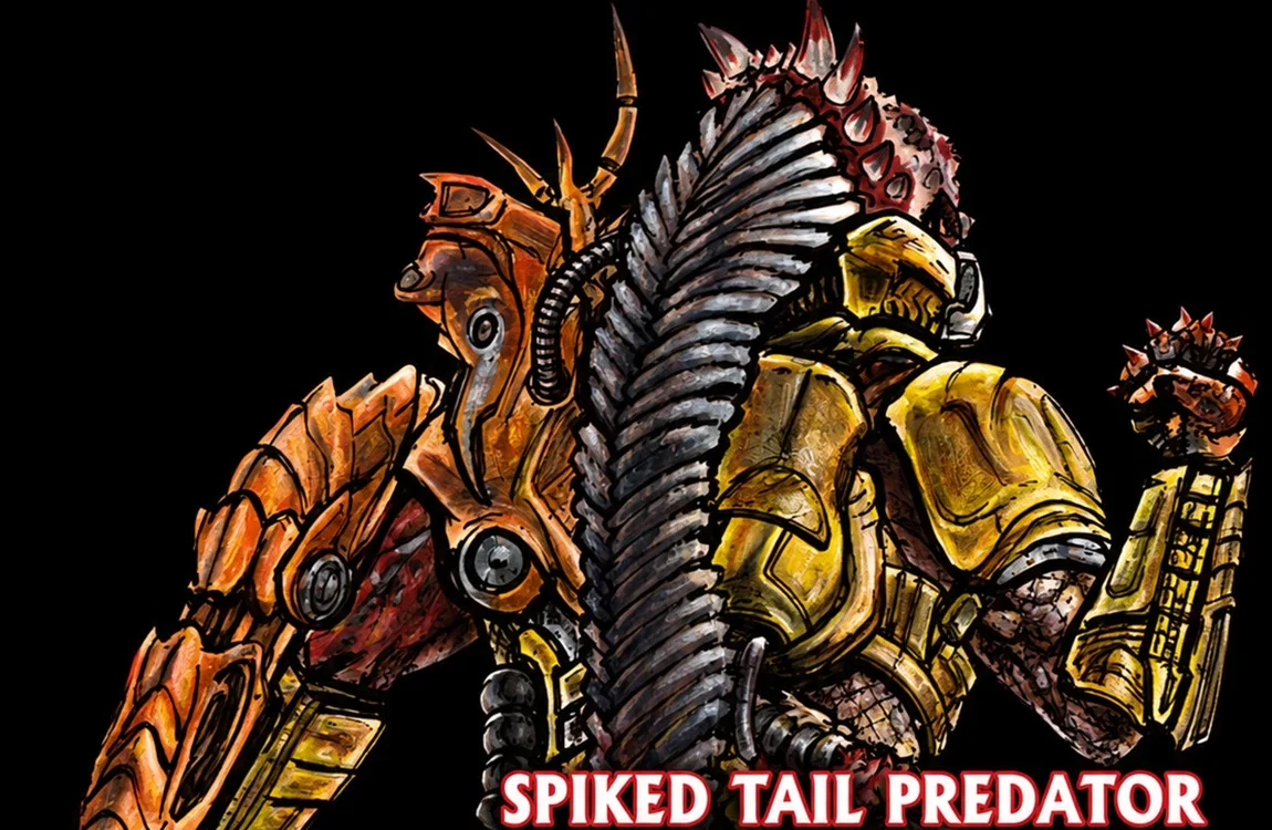 Spiked Tail Predator Kenner and NECA action figure package art