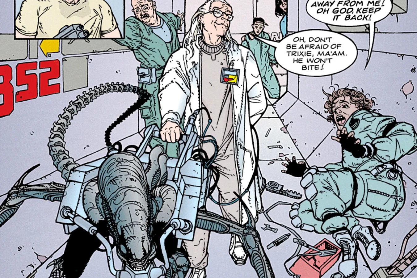 Dr. Paul Church mind controlling a Xenomorph in Aliens: Labyrinth