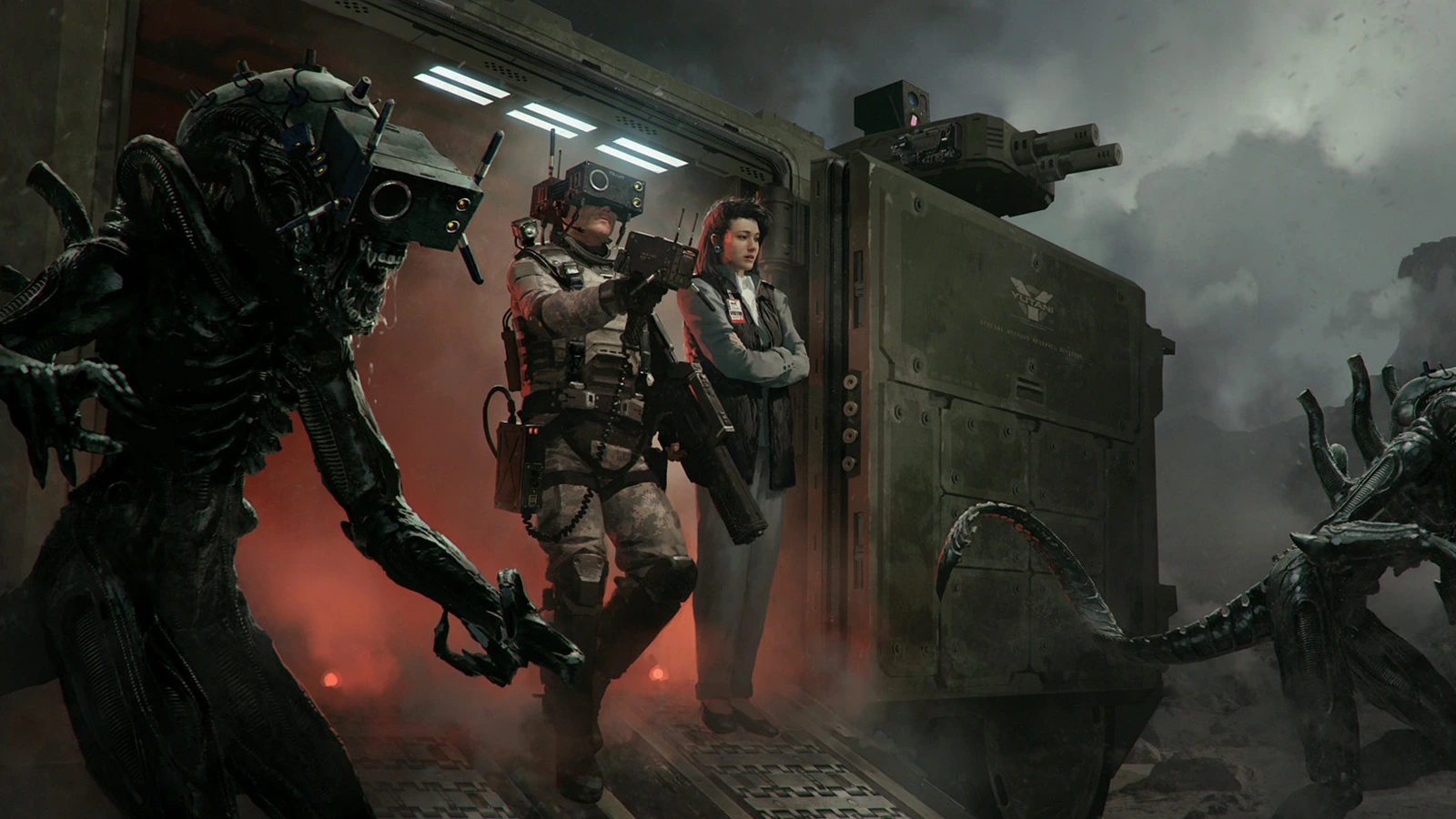 Alien 5 concept art of a Xenomorph being mind controlled