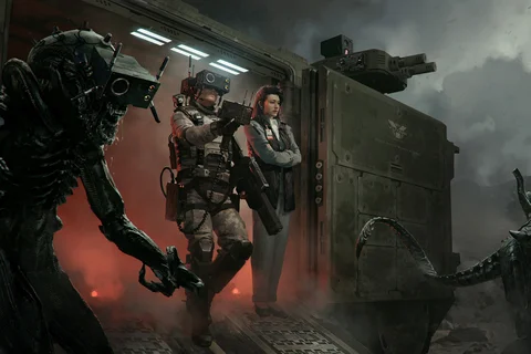 Alien 5 concept art of a Xenomorph being mind controlled