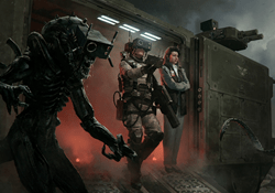 A Xenomorph being mind controlled in concept art for Alien 5