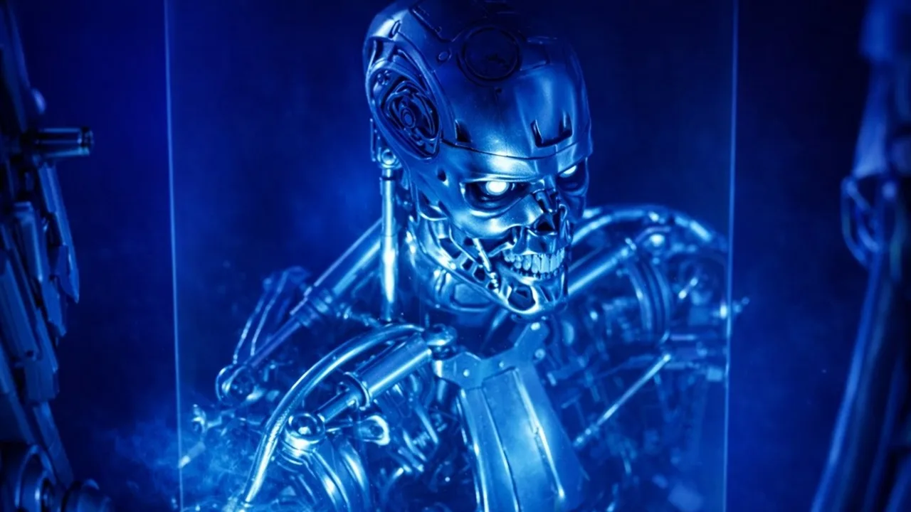 A T-800 being assembled in a Skynet factory