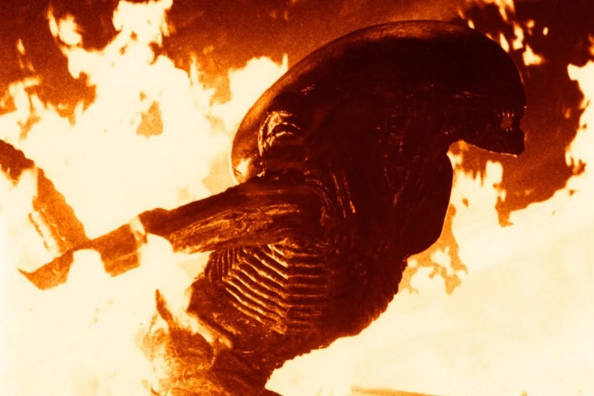 The Dragon Xenomorph burned by fire in Alien 3