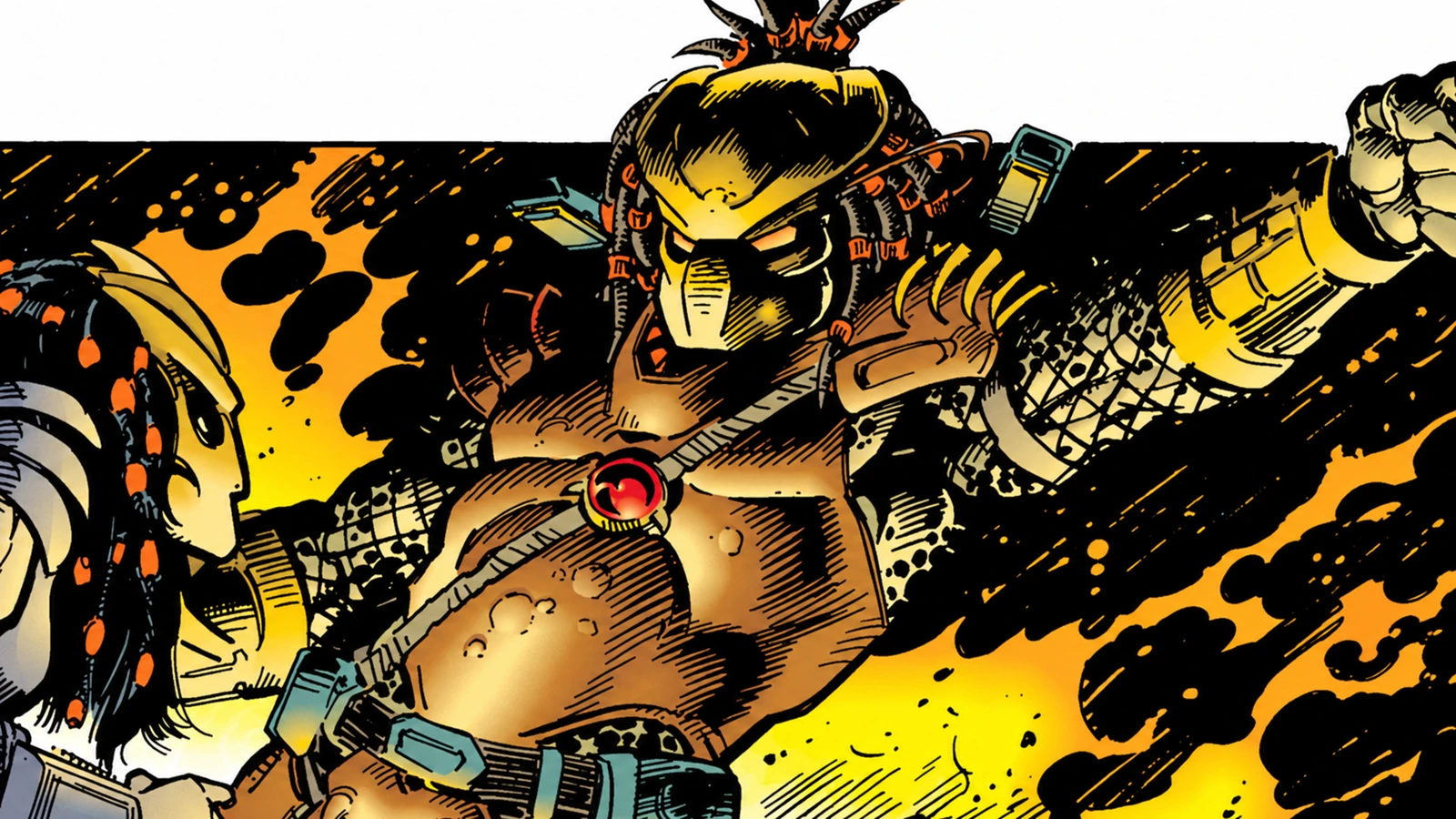 Top-Knot the Yautja clan leader with his distinctive topknot hairstyle from Aliens vs. Predator comics