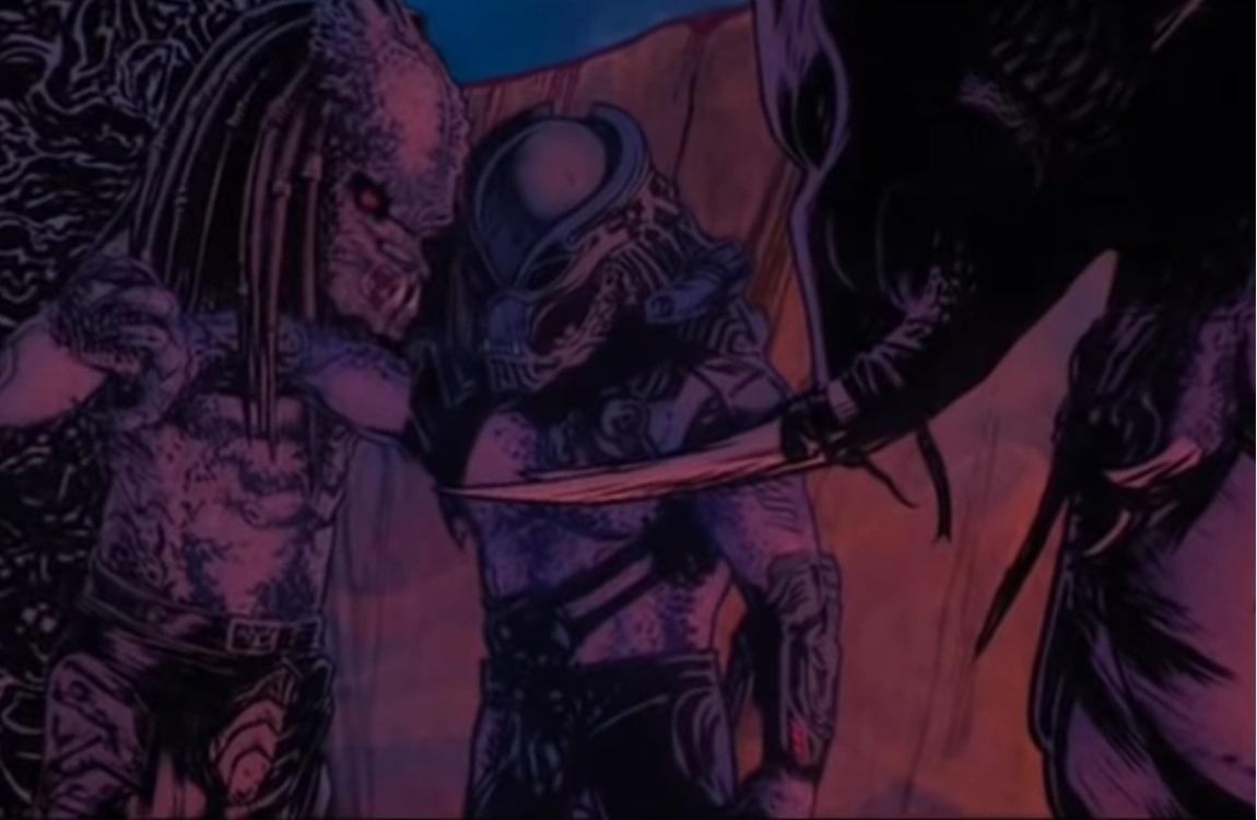 Chopper Predator's Bio-Mask on display in the Predator Mothership'