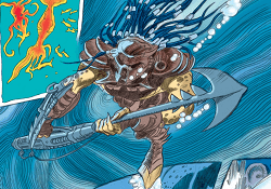 A Yautja swimming underwater